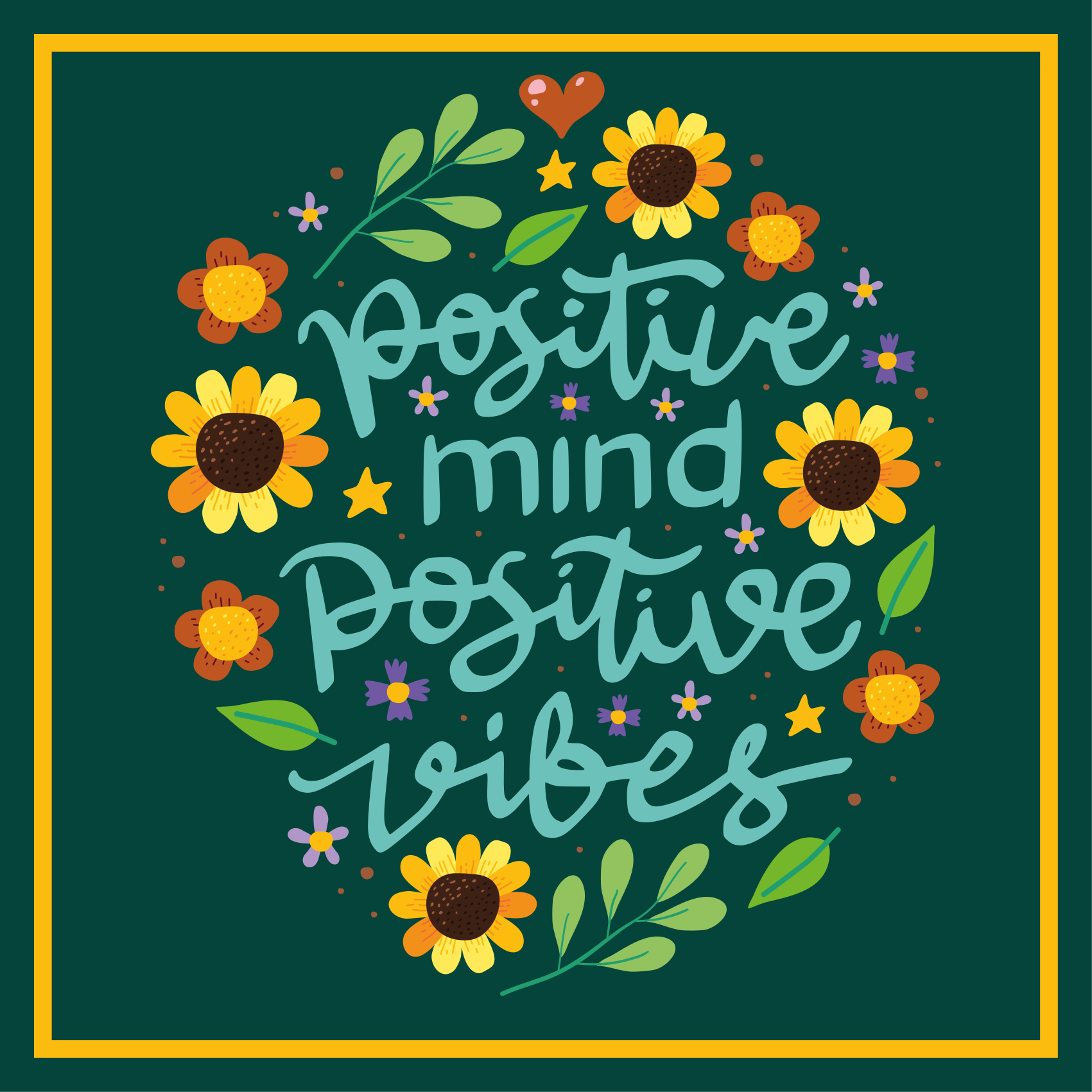 Positive Mind Vibes custom vinyl rug - TenStickers