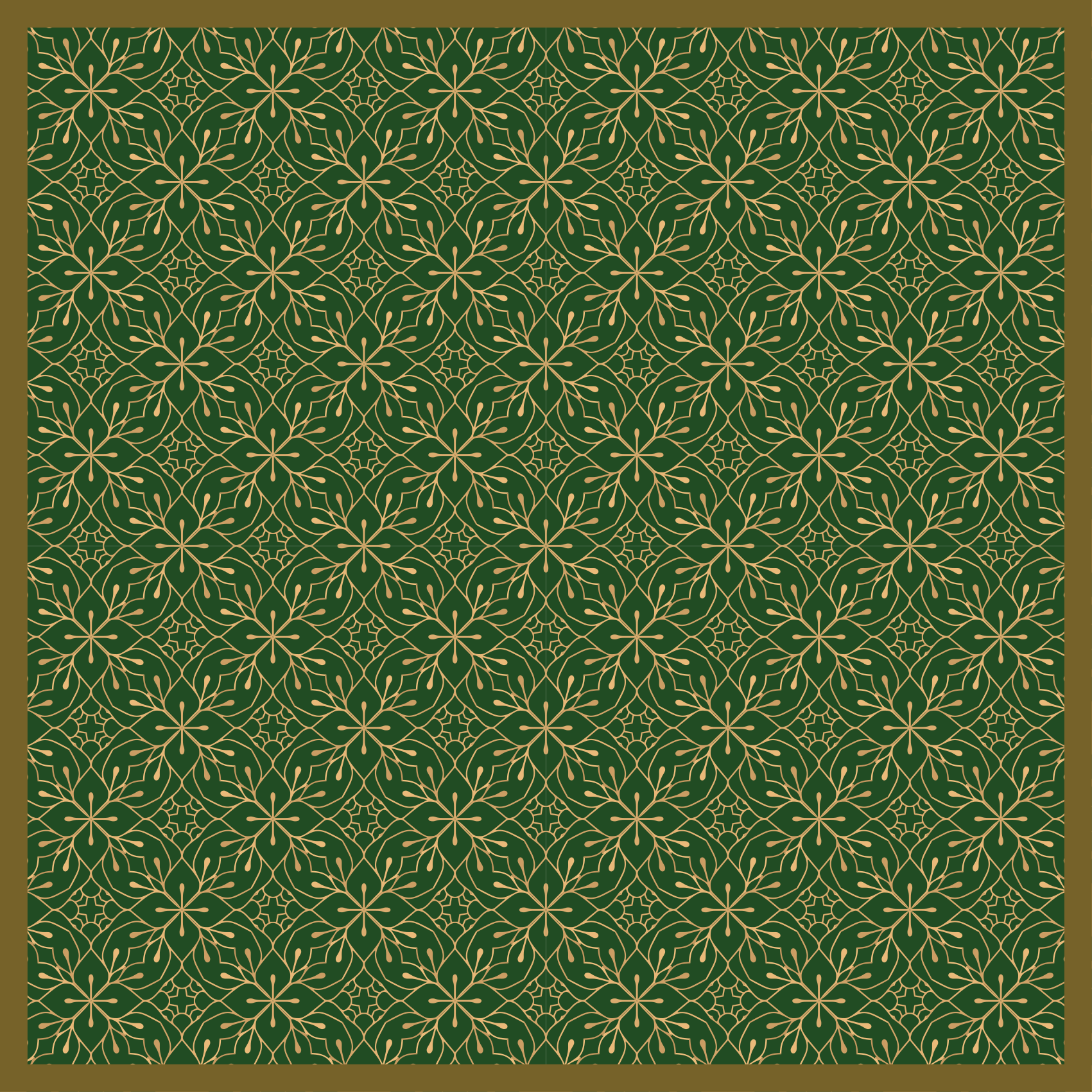 Elegant green and gold pattern vintage rug - TenStickers