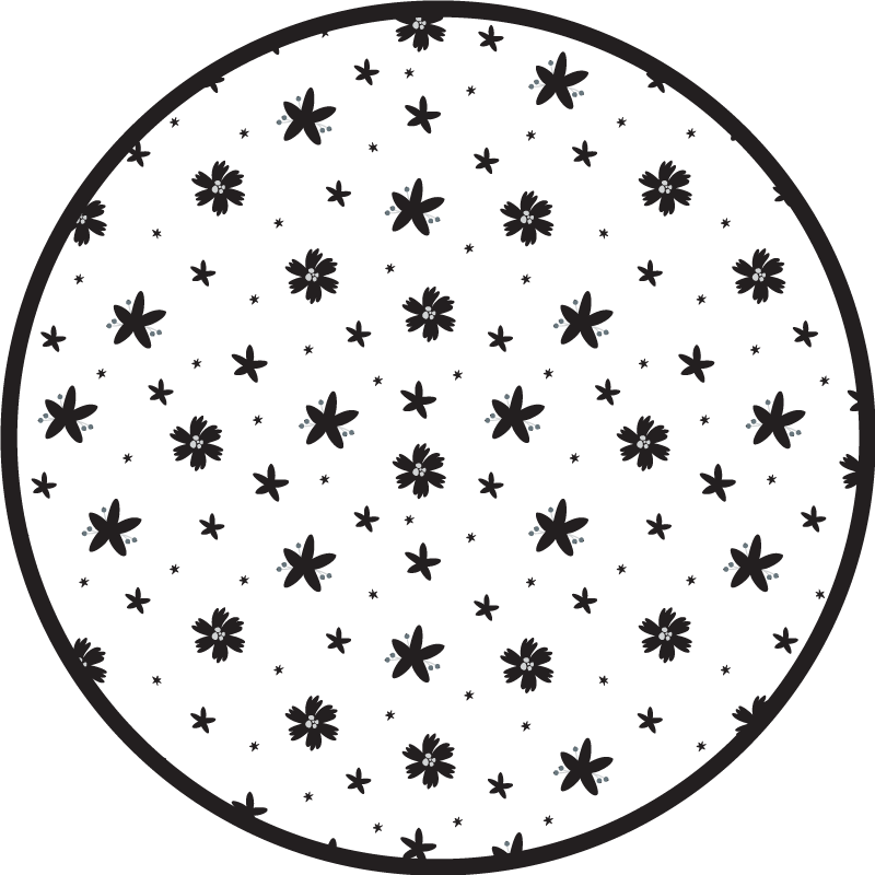 Flower vinyl rug floral star design - TenStickers