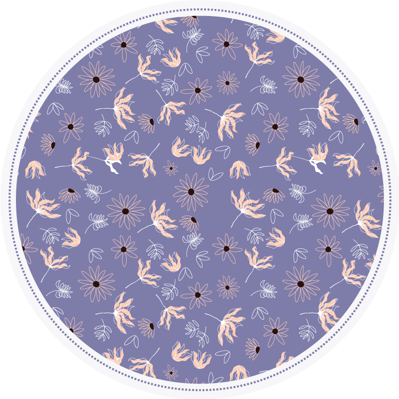 Floral Purple Pattern flower vinyl rug - TenStickers