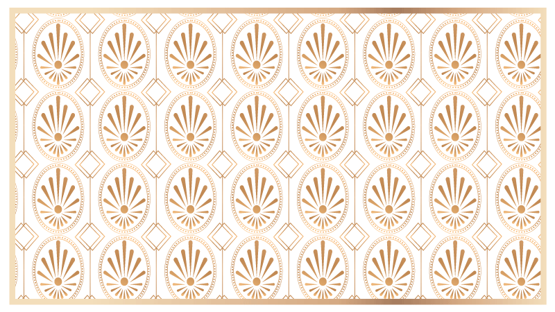 Sophisticated golden motif mosaic vinyl rug - TenStickers
