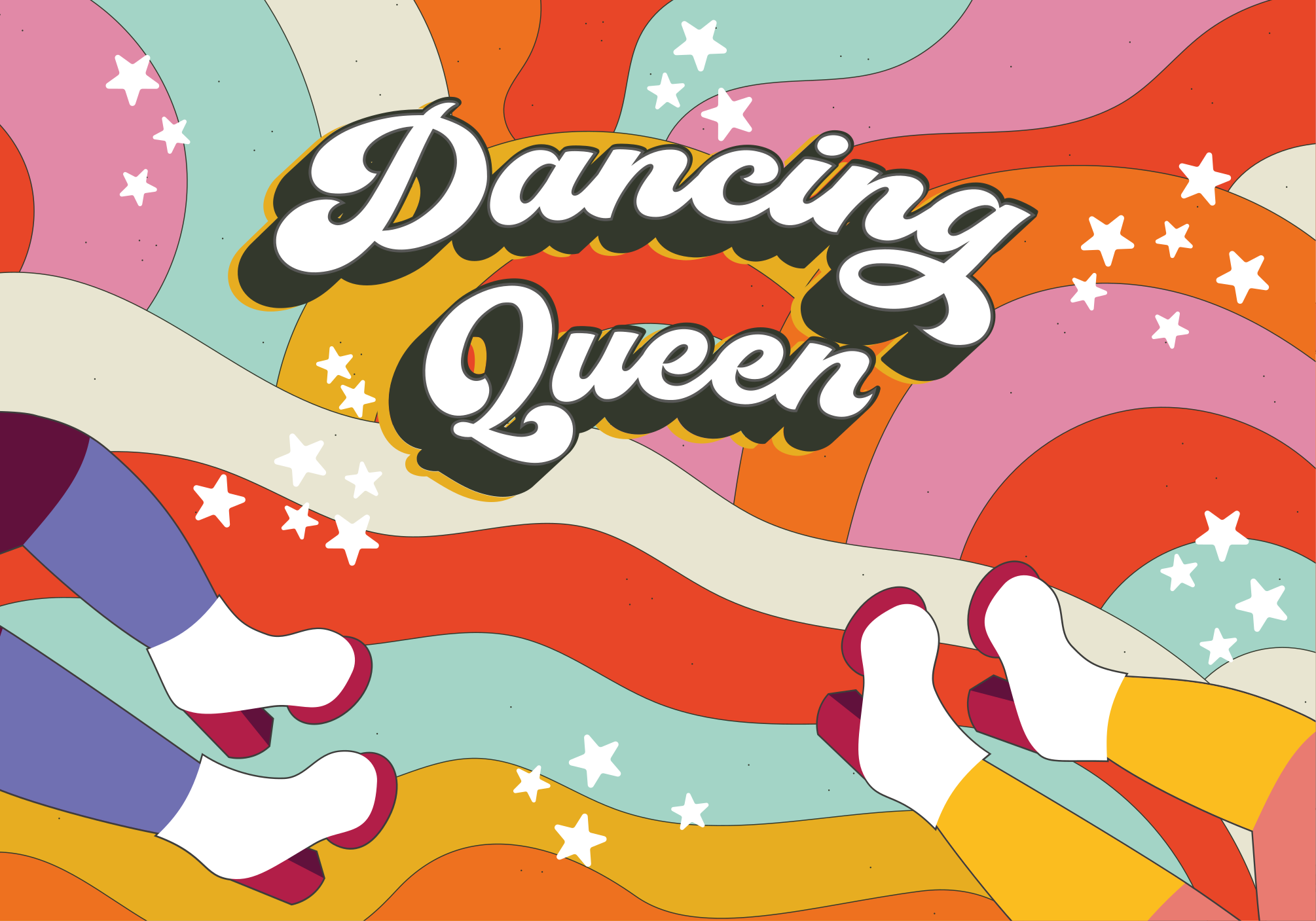 Dancing queen pattern vinyl rug - TenStickers