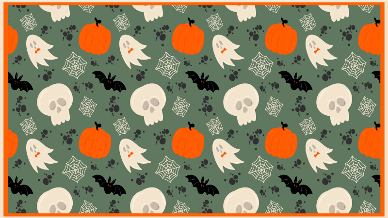 Spooky Pumpkin Pattern halloween vinyl rug - TenStickers