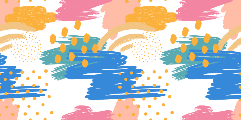 Colorful brushstrokes modern vinyl rug - TenStickers