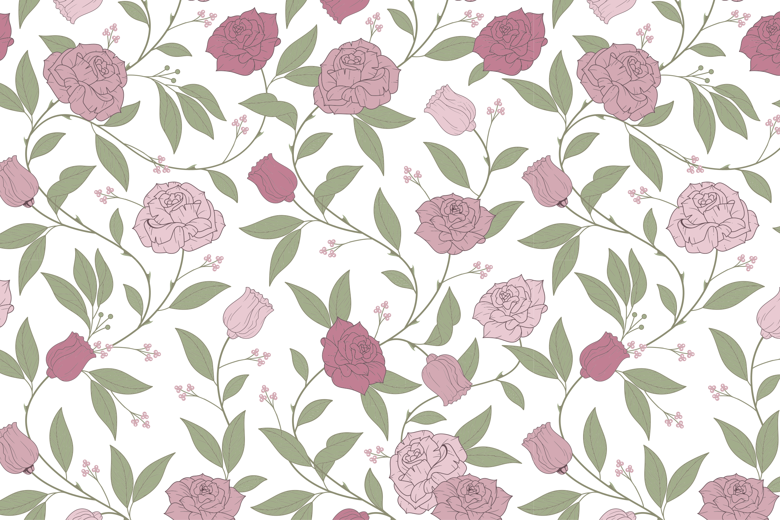 Elegant garden pattern flower vinyl rug - TenStickers