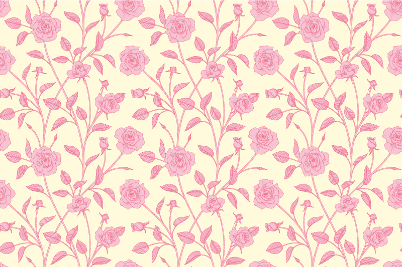 Charming pink flora flower vinyl rug - TenStickers