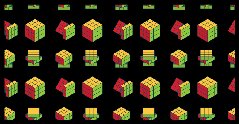 Rubik's Cube Pattern gaming vinyl rug - TenStickers