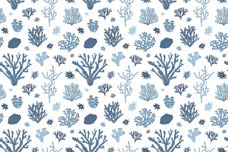 Coral Reef Pattern nature vinyl rug - TenStickers