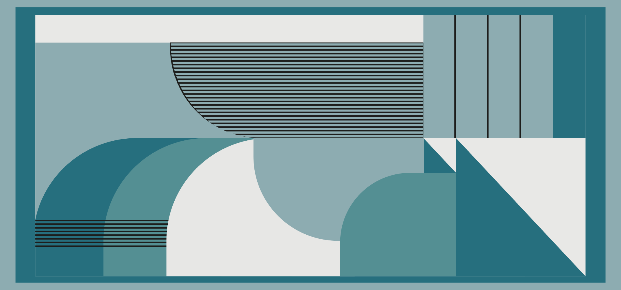 Blue abstract geometric shapes modern vinyl rug - TenStickers