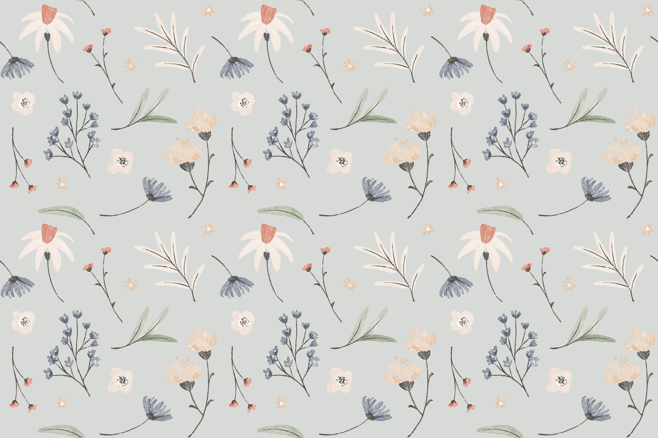 Floral Leaf Illustration flower vinyl rug - TenStickers