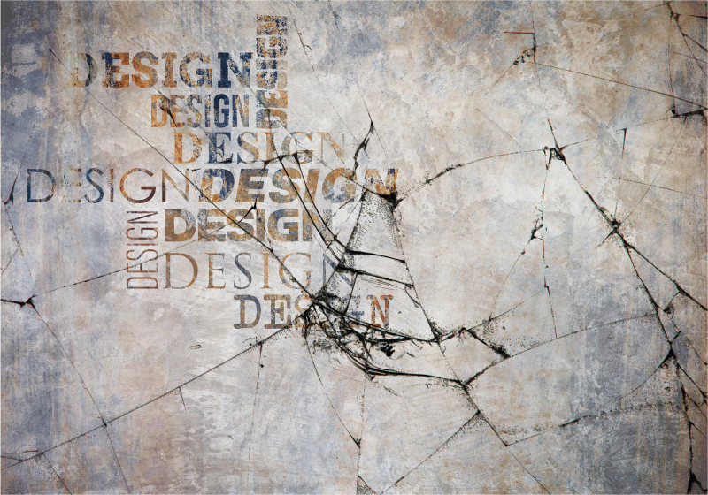 Cracked Stone Typography stone effect vinyl rug - TenStickers