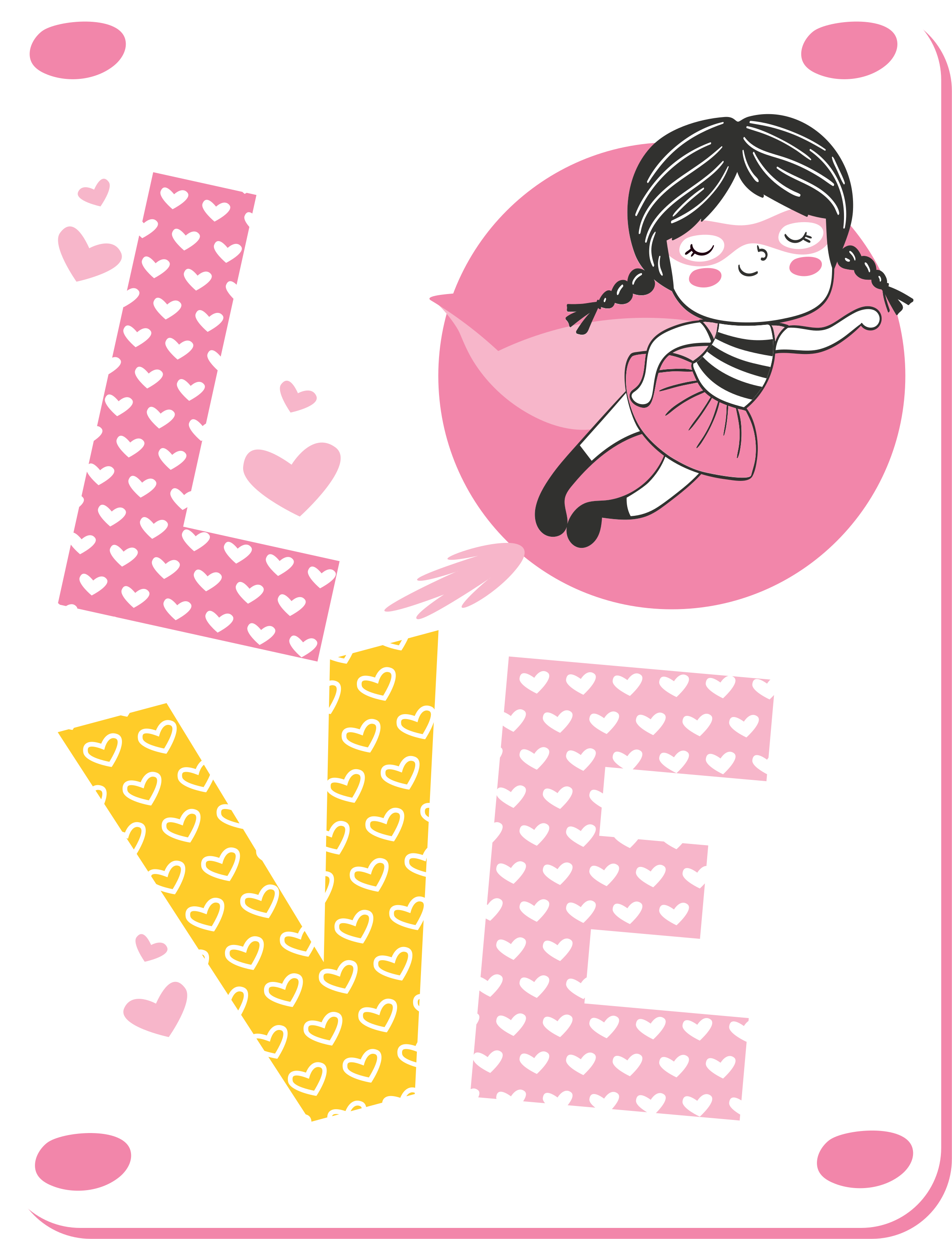 Ballerina Love Illustration nursery vinyl rug - TenStickers