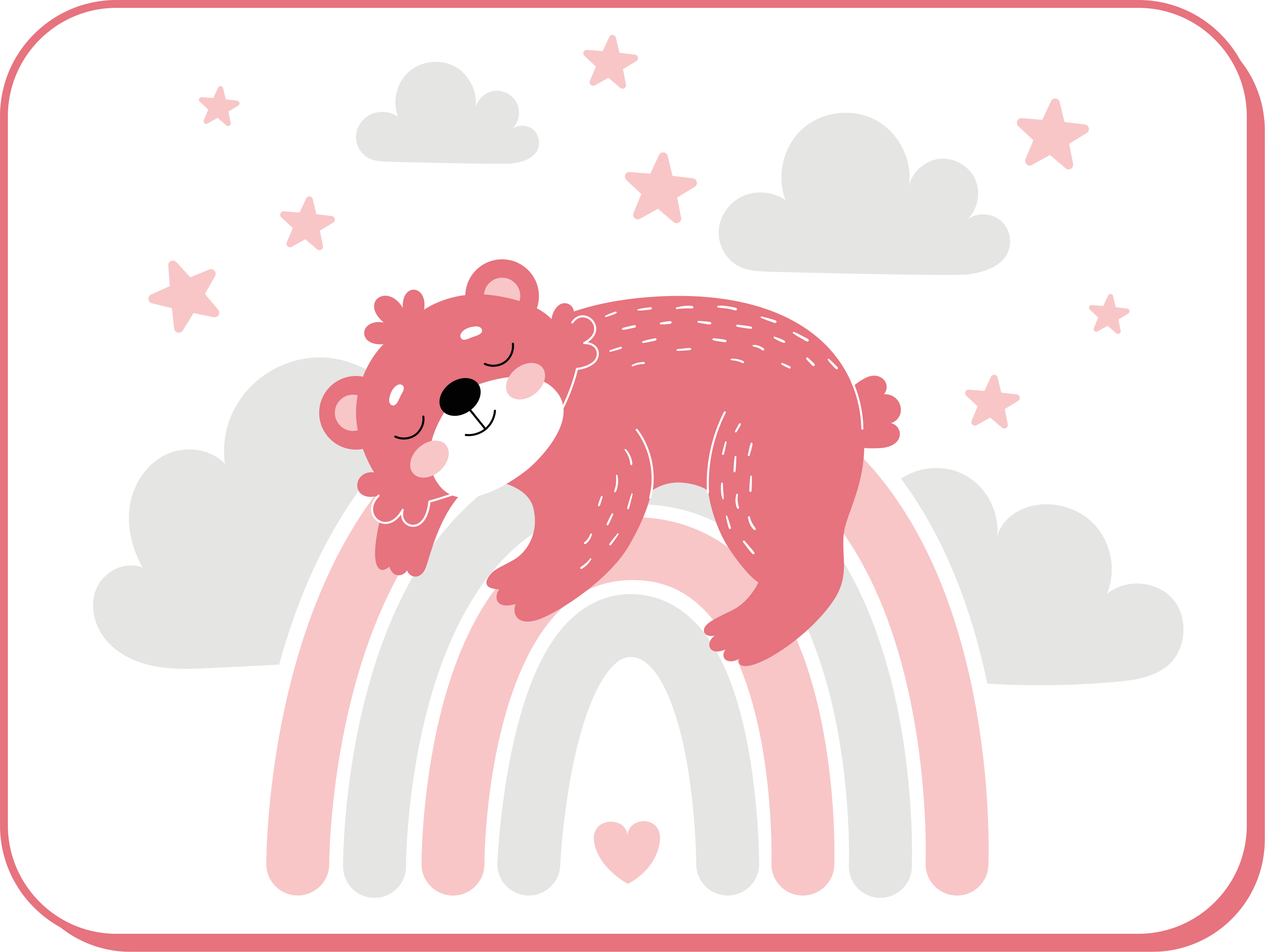 Sleepy Bear Rainbow nursery vinyl rug - TenStickers