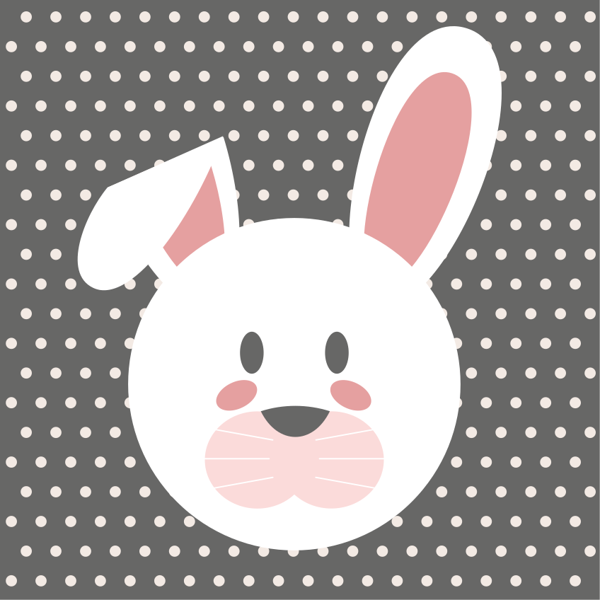 Bunny Polka Dot Overlay nursery vinyl rug - TenStickers