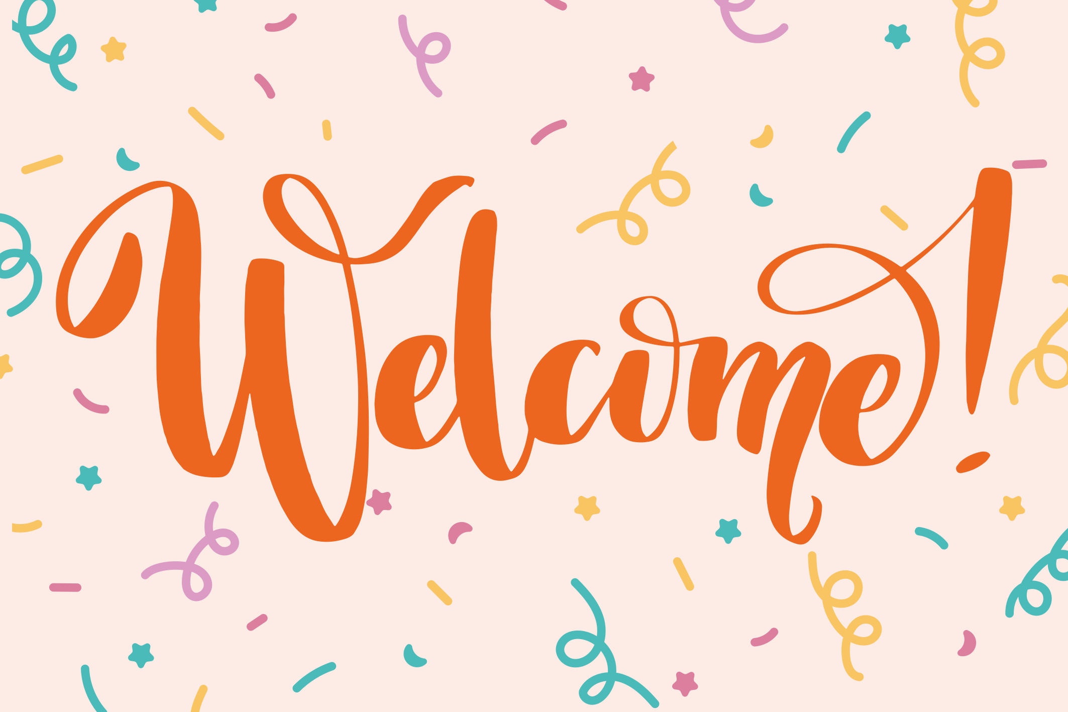 Colorful Welcome Script entrance hall vinyl rug - TenStickers