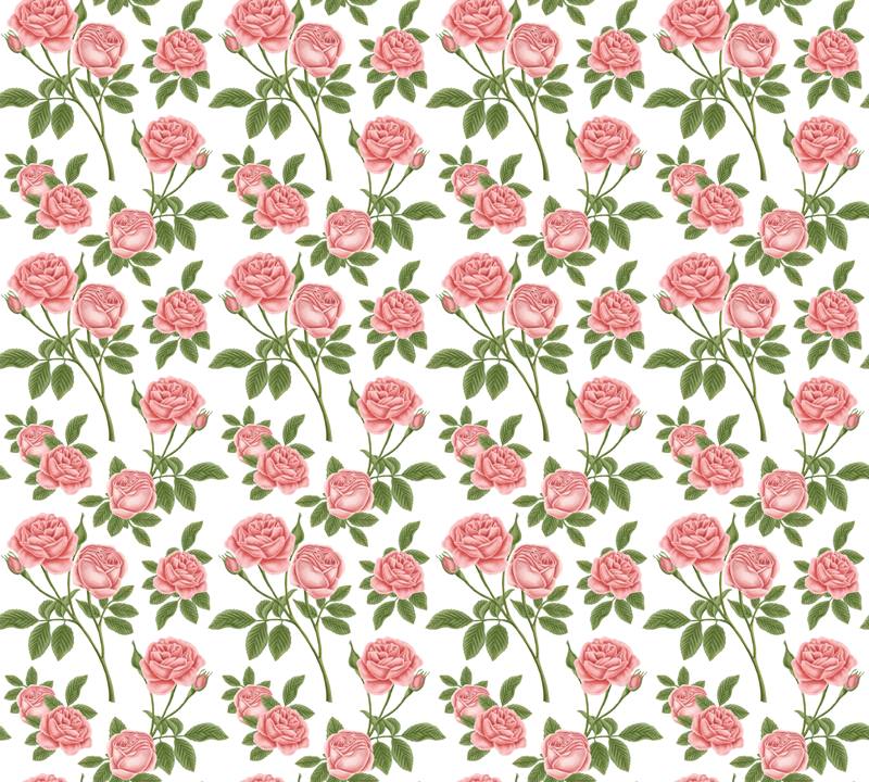 Botanical Rose Pattern floral vinyl rug - TenStickers
