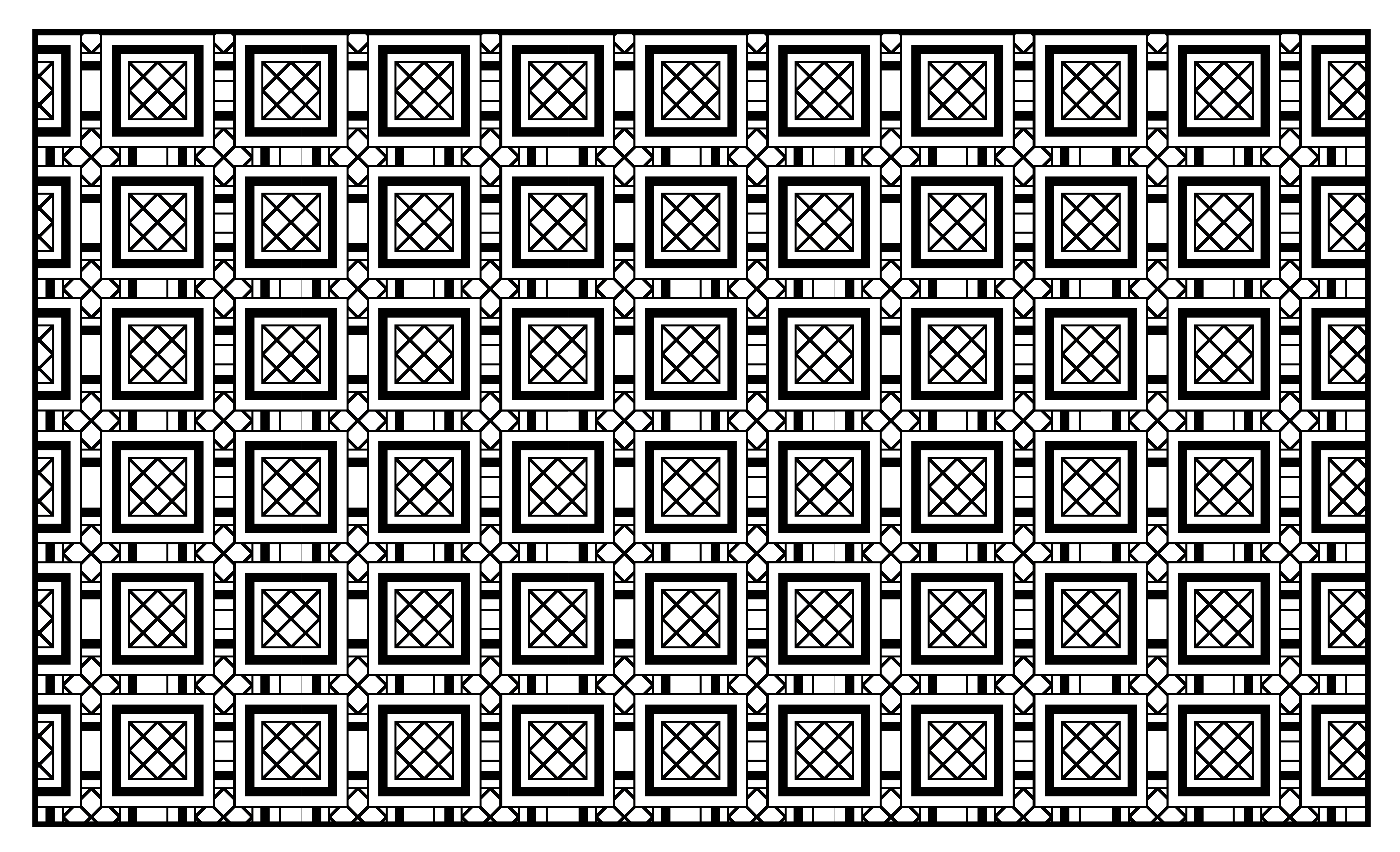 Symmetric Tile Pattern geometric vinyl rug - TenStickers