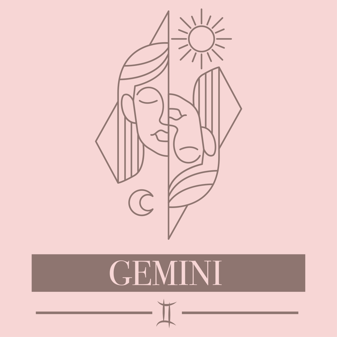 Gemini Themed Design custom vinyl rug - TenStickers