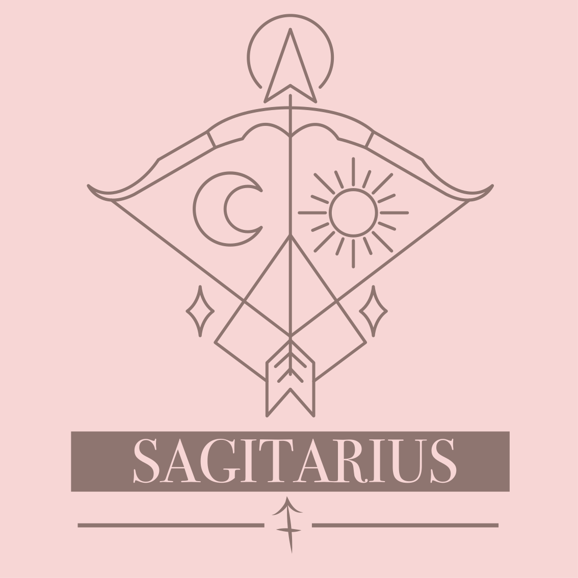 Sagittarius pink card zodiac sign design rug - TenStickers