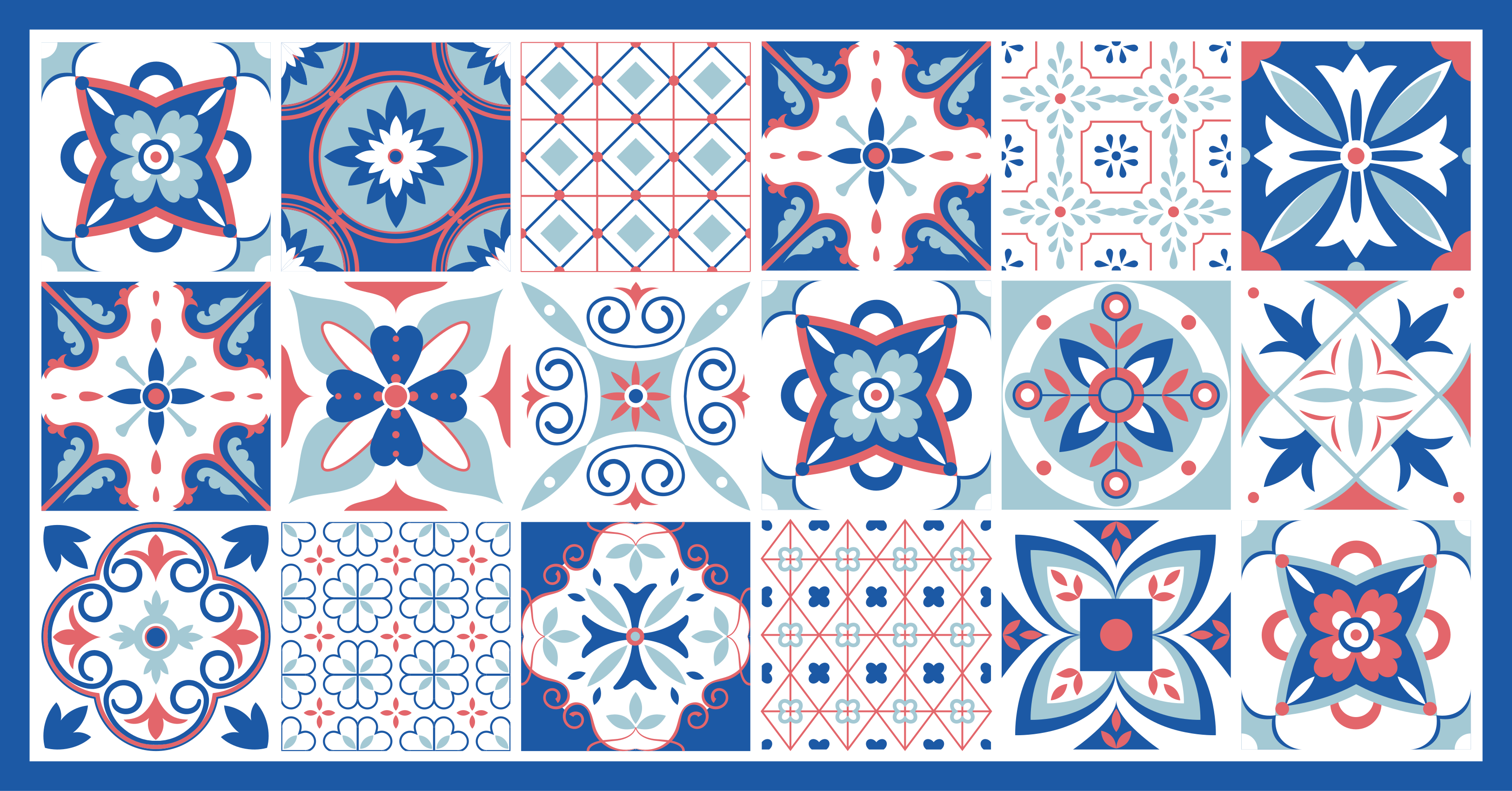 Ornamental Tiles tile vinyl rug - TenStickers