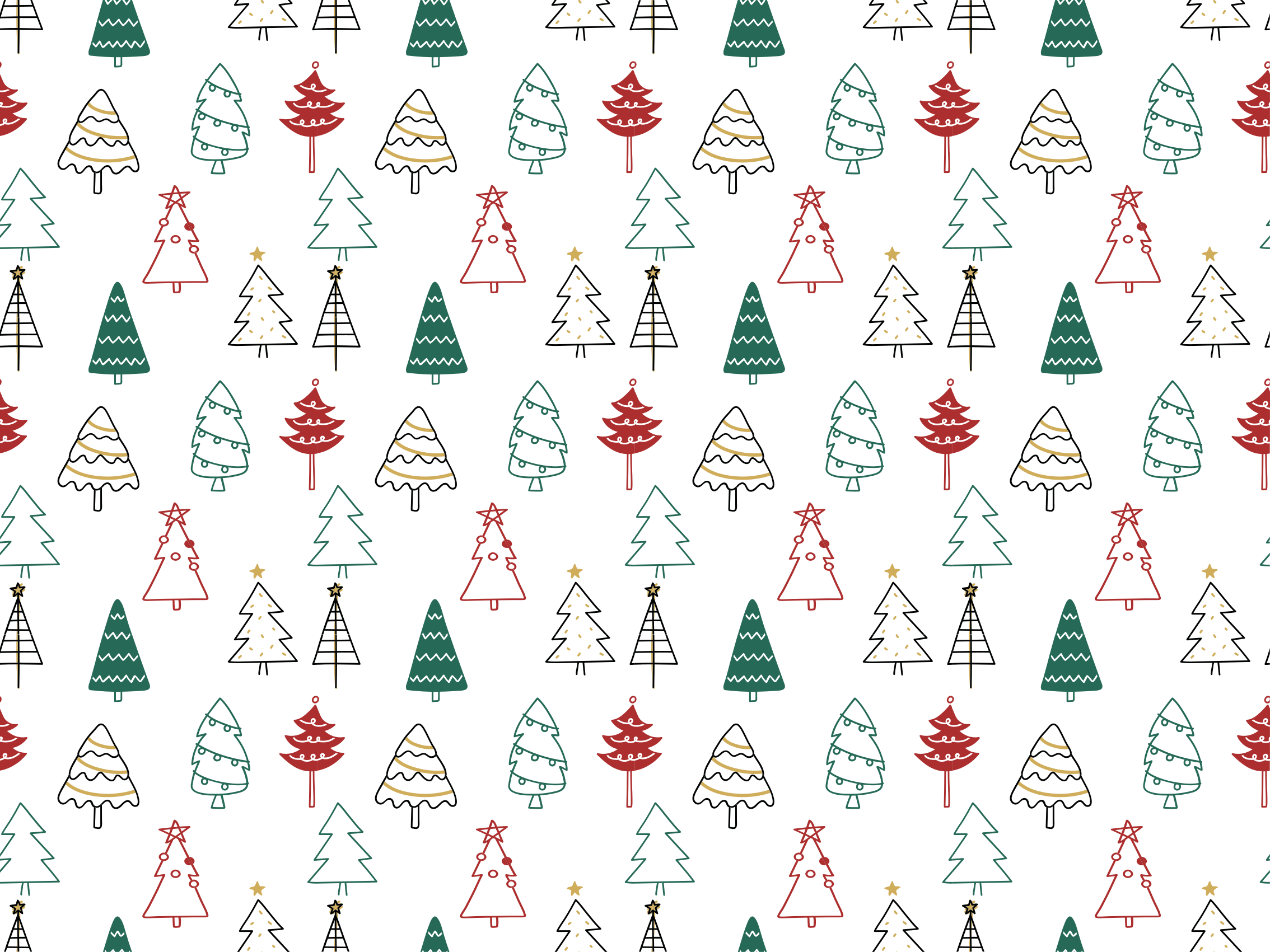 Festive Trees Pattern Christmas vinyl rug - TenStickers