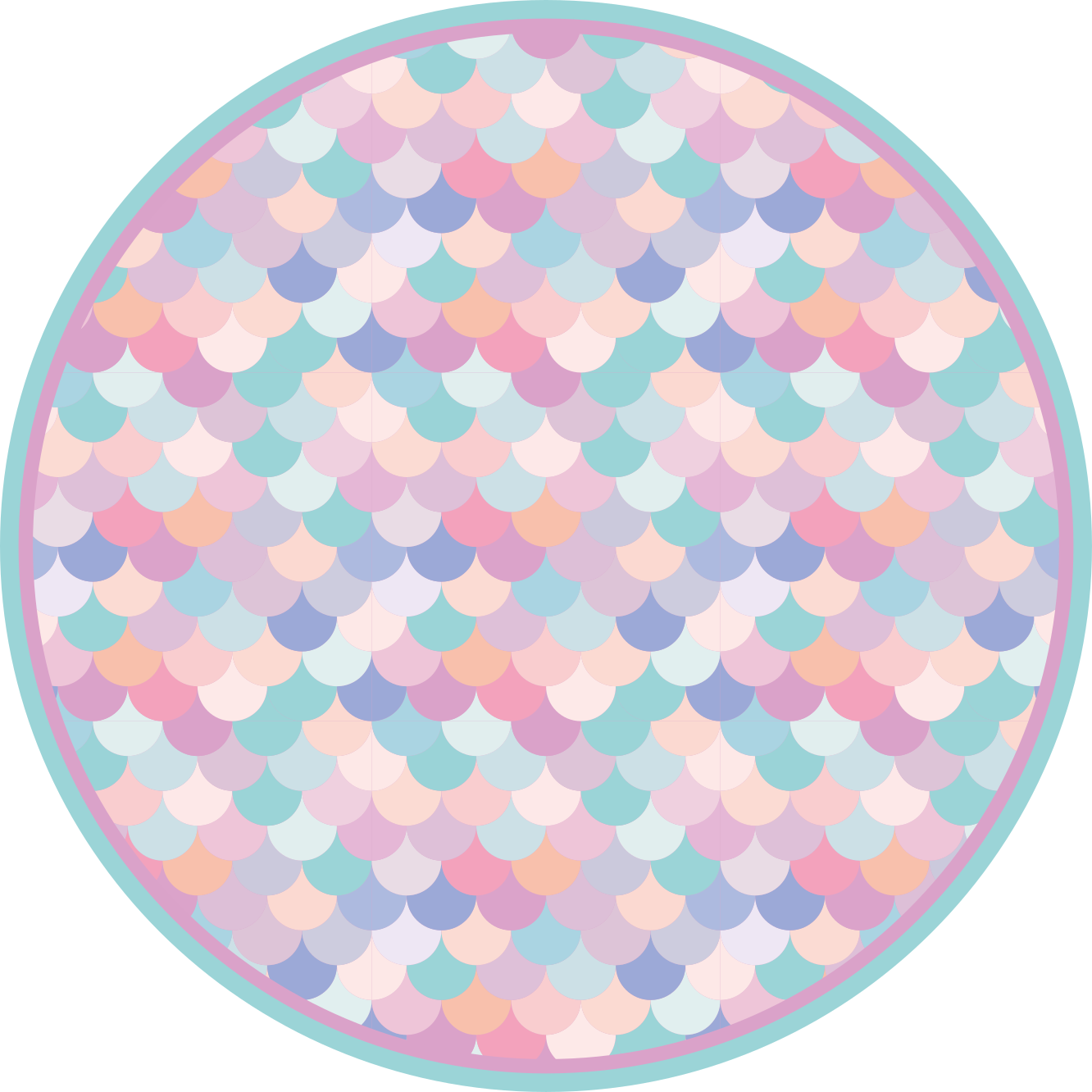 Mermaid Scale Pattern stripes vinyl floormat - TenStickers