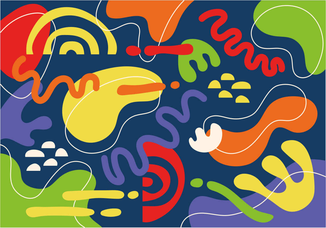 Abstract Colorful Shapes geometric vinyl rug - TenStickers