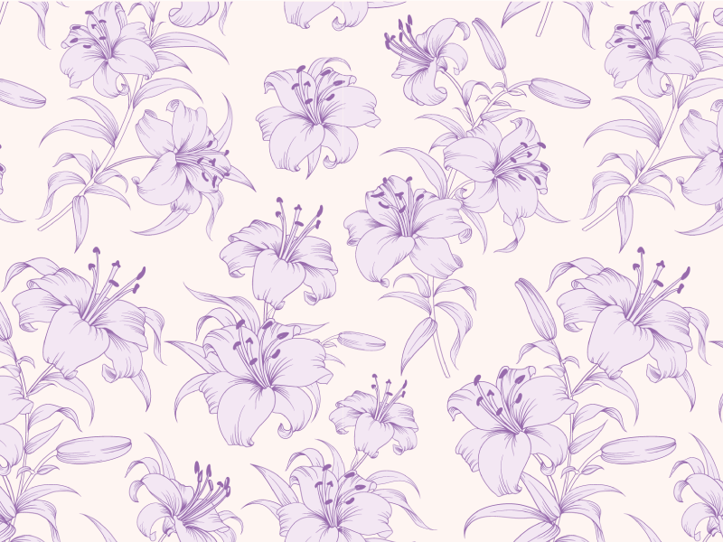 Lilac Floral Pattern flower vinyl rug - TenStickers