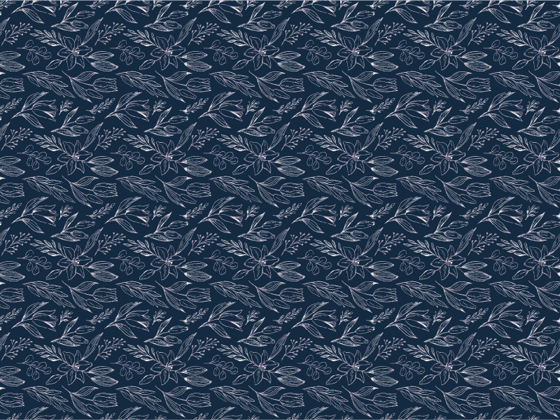 Floral Navy Elegance flower vinyl rug - TenStickers