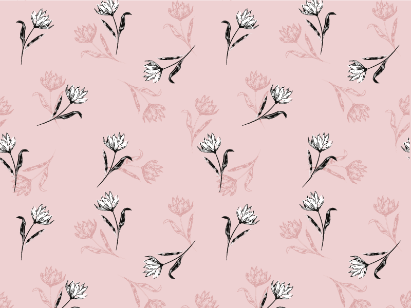 Floral Pink Background flower vinyl rug - TenStickers