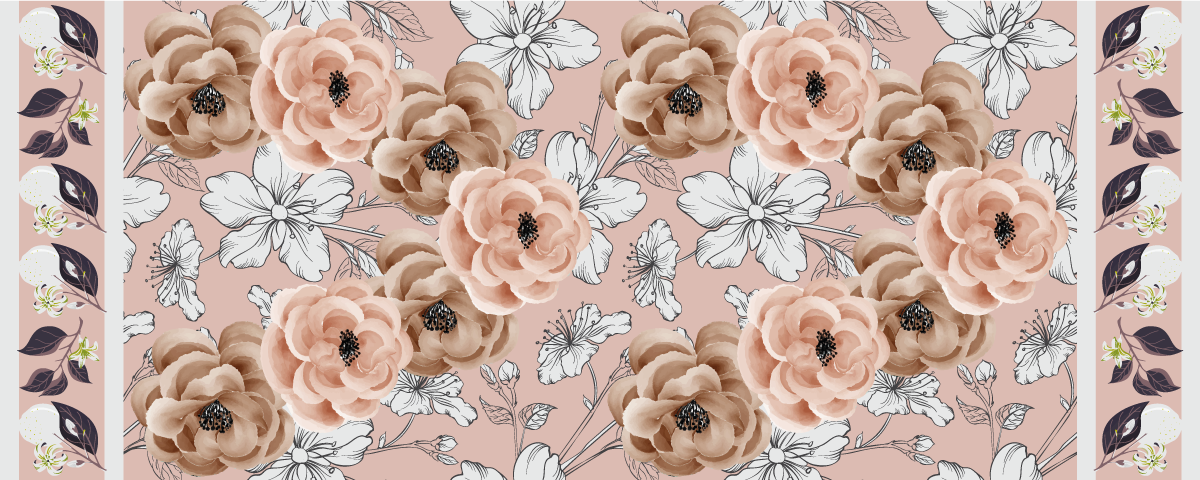 Floral Botanical Elegance flower vinyl rug - TenStickers