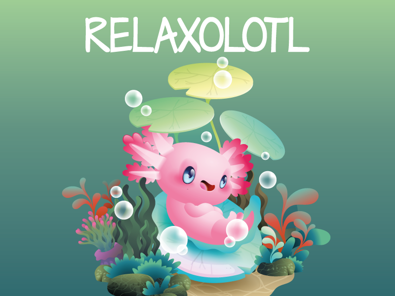 RELAXOLOTL POND vinyl rug - TenStickers