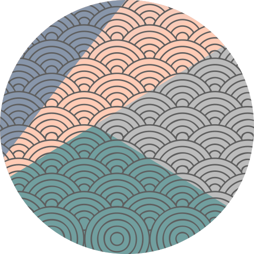 Scalloped Waves Pattern geometric vinyl rug - TenStickers