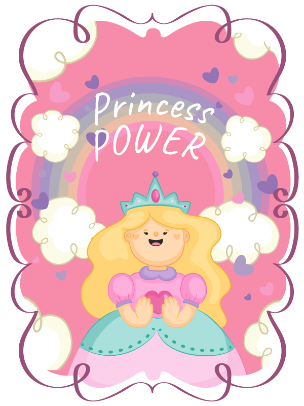 Princess Power Playmat kids vinyl rug - TenStickers