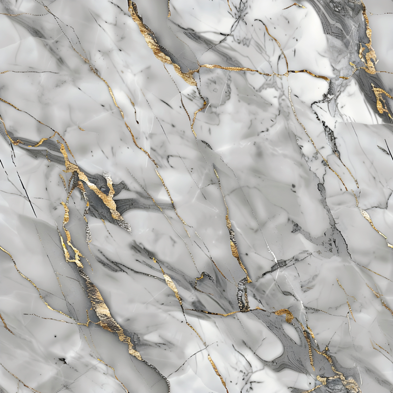 Grey & Gold marble vinyl rug - TenStickers