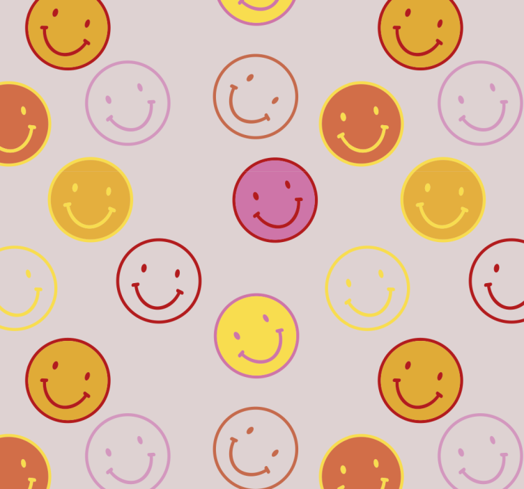 Smiley Faces Pattern customised wallpaper - TenStickers