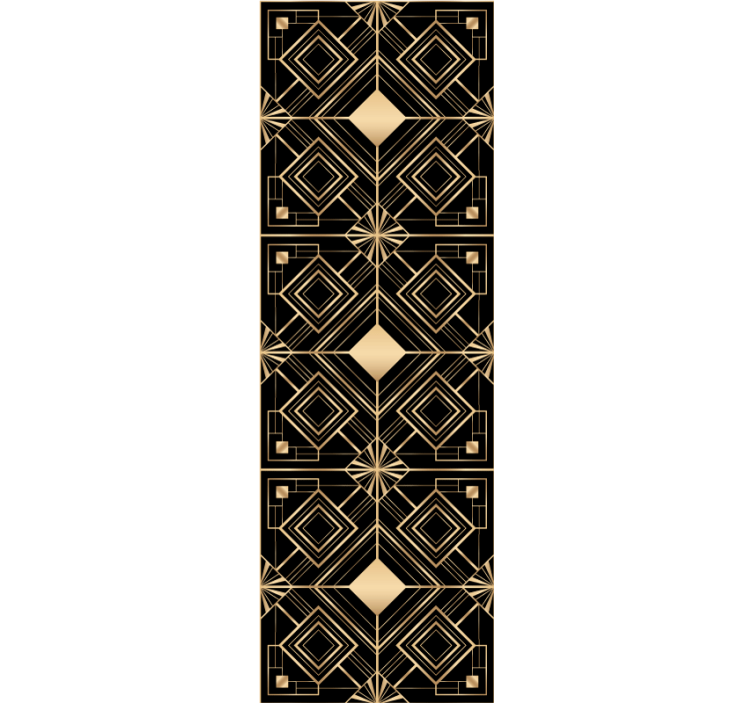 Geometric golden shapes dining room wallpaper - TenStickers