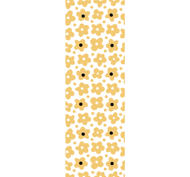 Yellow simple motif flower wallpaper - TenStickers