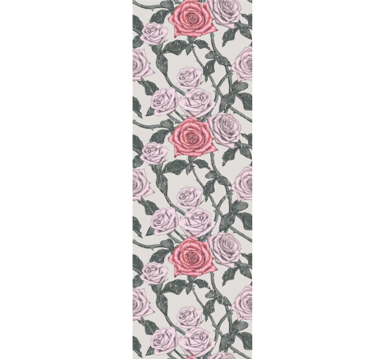 Rose Vine Pattern flower wallpaper - TenStickers