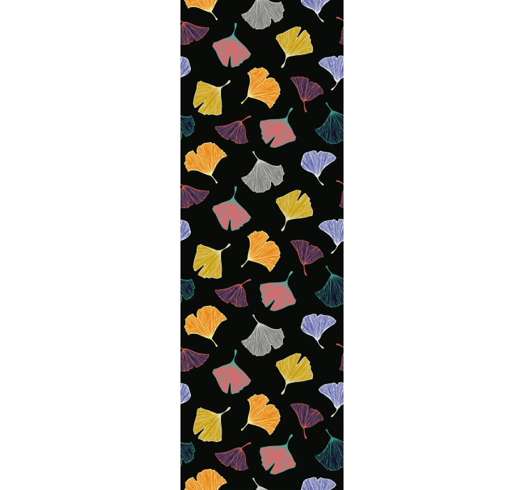Colorful Ginkgo motif leaf wallpaper - TenStickers