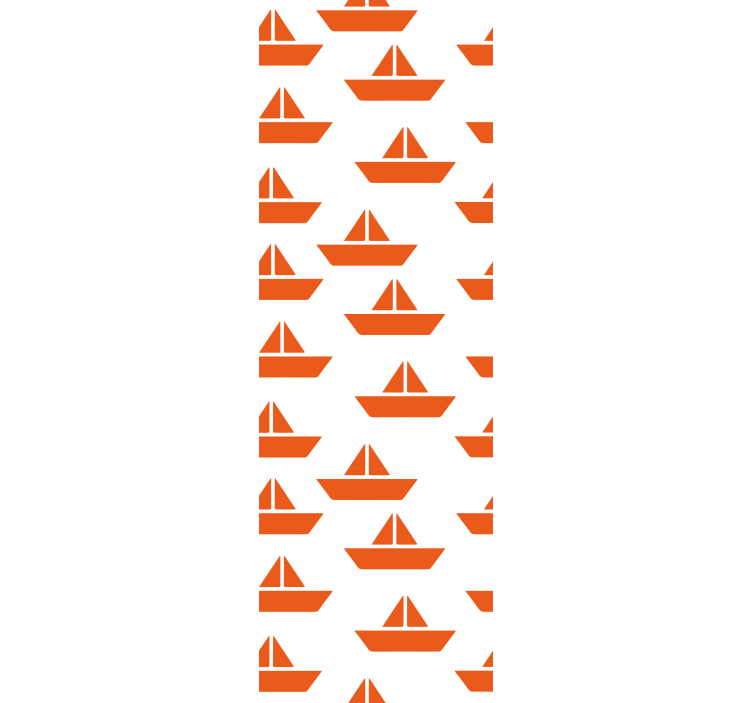 Orange sailboat motif kids wallpaper - TenStickers