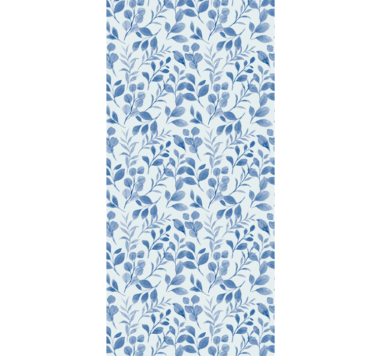 Blue branch pattern flower wallpaper - TenStickers