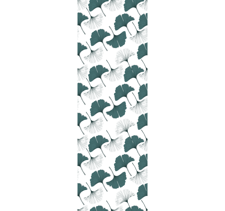 Ginkgo grey arrangement leaf wallpaper - TenStickers