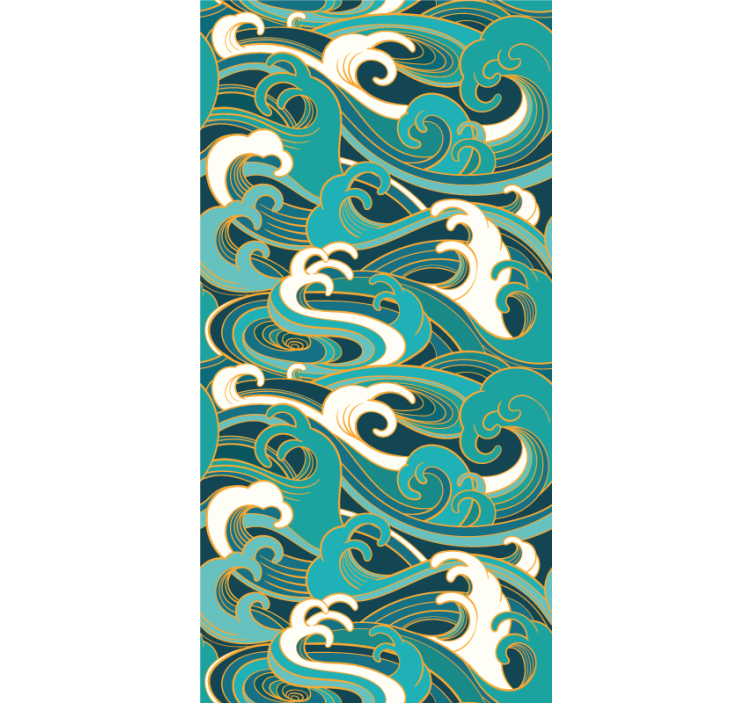 Oceanic Wave Flow abstract wallpaper - TenStickers