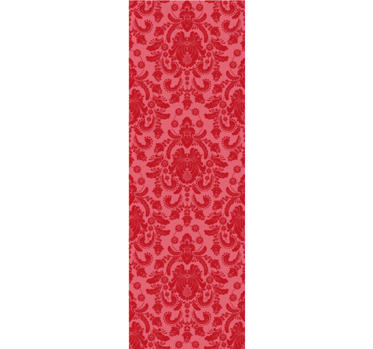 Red floral Damasco classic wallpaper - TenStickers
