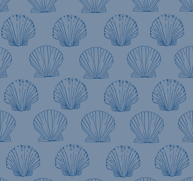 Sea shells repetitions fish wallpaper - TenStickers