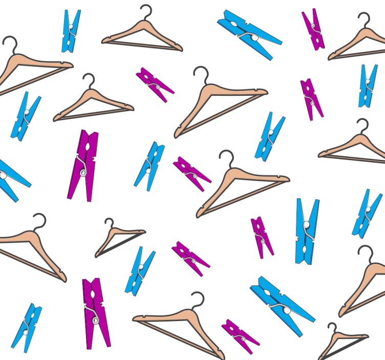 Clothes And Hangers customised wallpaper - TenStickers