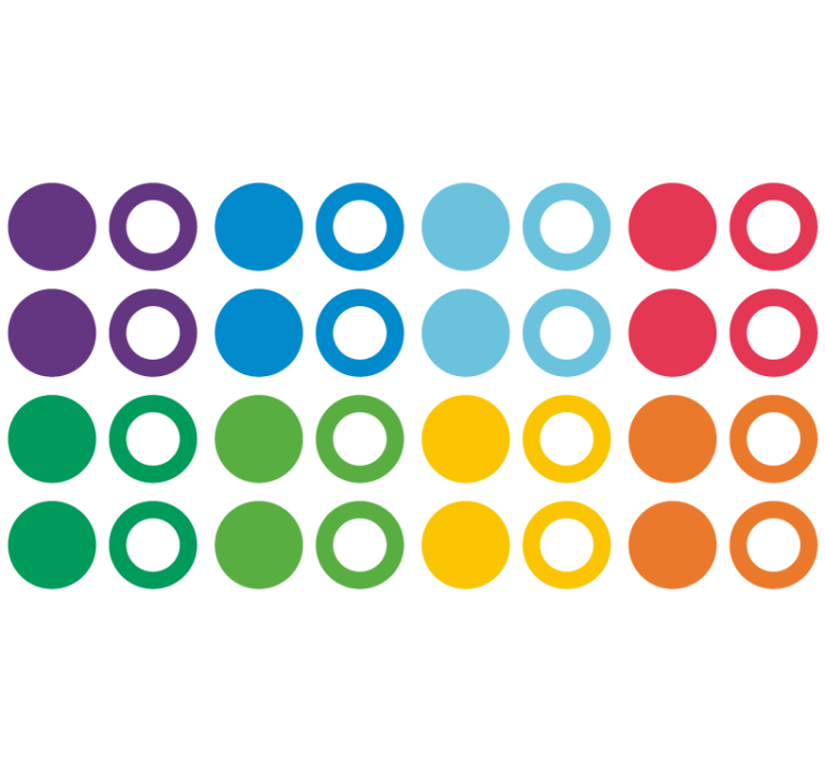 Geometric wallpaper rainbow color circles - TenStickers