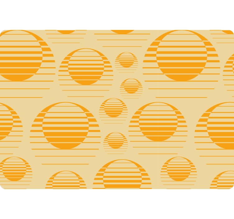 Geometric wallpaper retro orange suns - TenStickers