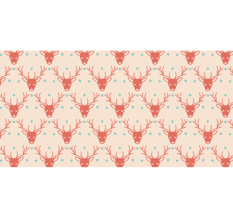Christmas wallpaper with red reindeer pattern - TenStickers